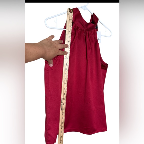 GAP Vibrant Sled Red Halter Blouse,Size S,Satin,100% polyester,Made in Vietnam - Picture 7 of 13